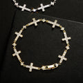 Light Luxury Zircon Cross Charm Bracelet High Quality Gold Plated Retro Jewelry Bracelet Women