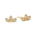 New Arrival 18K Gold Plated Classic Gold Plated 925 Sterling Silver Leaf Simple Stud Earrings Custom Silver Jewelry