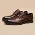 British Style Oxfords Dress Shoes for Men Genuine Leather Formal Business Plus Size Brogues Wedding Shoes for Autumn