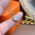 New Design 925 Sterling Silver Natural Opal Heart Cut Fashion Fine Custom Charms Pendant Necklace