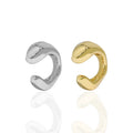 WMEB151 Single Piece New Classic Irregular C Shape 925 Sterling Silver Non-Pierced Earring Chunky Single Ear Cuff