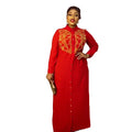 New Design Linen African Kanga Clothing Maxi Dresses for Women Dubai Shirt Collar Rhinestone