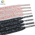 Vintage Eco Friendly Splash Pattern Red Black of White Shoelaces Shoe Lace Laces Printed Splash Shoelaces