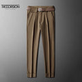 TROGORSION High Quality Pleated Business Pants Anti-Wrinkle Breathable British Style Men's Casual Trousers Wholesale