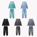 Oversized Vintage Cotton Pullover Gradient Acid Wash Hoodie Jogger Set for Men for Winter