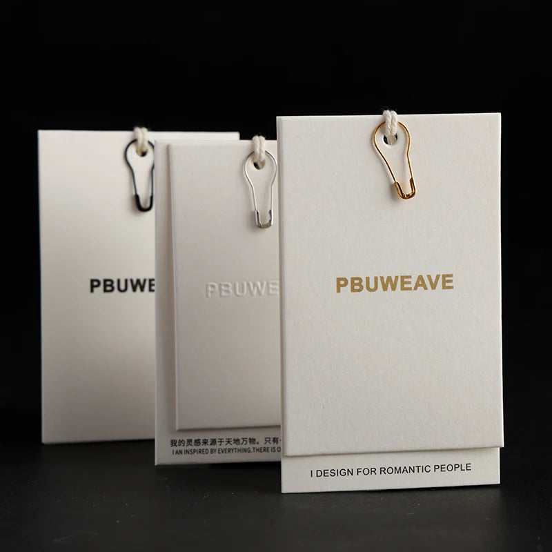 Factory Direct Sales Luxury Custom 3D Relief logo Gold Stamping Ready to Wear Plastic Label Tags and Labels for Hand Tags
