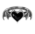 New Arrival Retro Red Heart Ring Simple Black Hip Hop Ring Personality Black Bat Ring for Women Men Gifts Jewelry