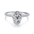 JZ1406 Luxury 925 Sterling Silver Teardrop Water Drop Engagement Promise Ring Halo Pear Cut Zircon Women's Fine Fashion Rings MegaBDM
