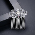 SLBRIDAL Top Grade Prong Setting Clear Cubic Zircon Pearls Wedding Hair Comb Bridal CZ Headpieces Hair accessories Women Jewelry