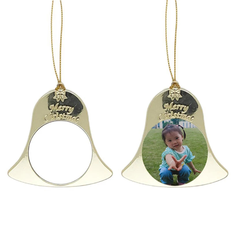 Qualisub Custom Bell Ornament Sublimation Metal Christmas Ornaments Blanks in Bell Shape