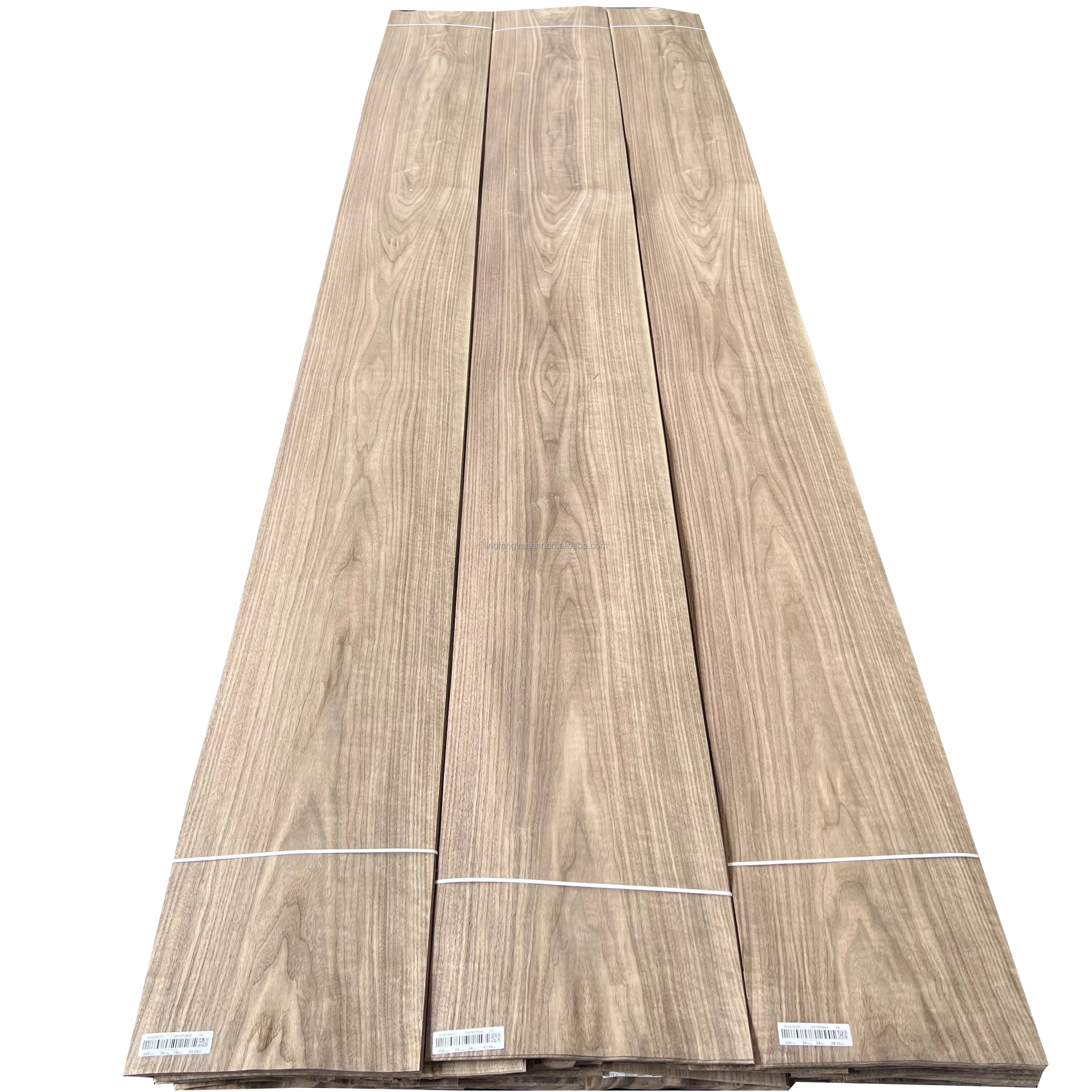Natural North American Walnut Veneer 0.45mm 0.5mm 1mm 2mm Black Walnut Veneer for Wall Panel Furniture Surface Decoration
