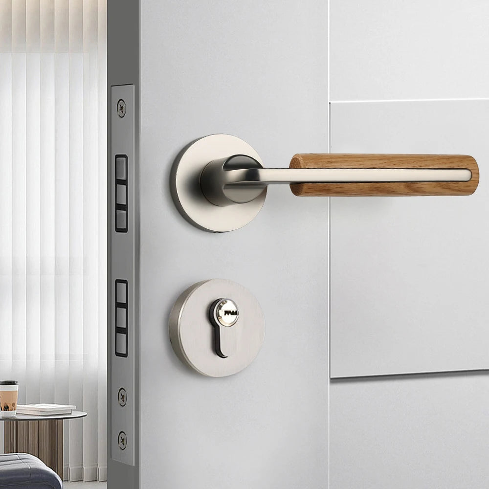 Filta New Design Wooden Zinc Door Handle Entrance Gate Lever Knob for Bedroom
