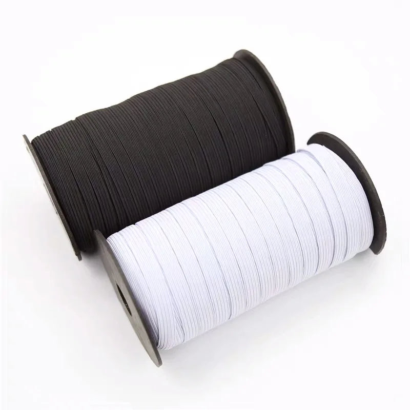 Heavy Stretch 5mm/6mm/8mm/10mm/12mm Polyester Flat Elastic Cord Braided Elastic Band