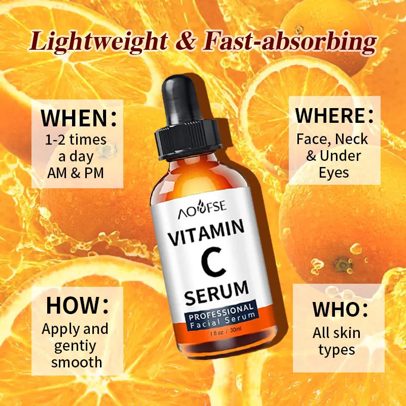 30ML SkinCare Organic Anti Aging Whitening Hyaluronic Acid Collagen Face Serum Vitamin C Serum