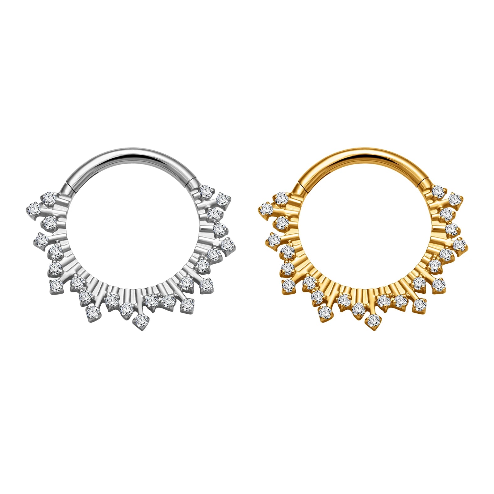 Wholesale G23 ASTM F136 16G Titanium New Nose Septum Clicker Hoop Nostril Spiral Tragus Ear Daith Segment Ring Piercing Jewelry