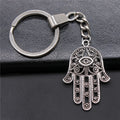 WYSIWYG 42x28mm Antique Silver Plated Antique Bronze Plated Zinc Alloy Hand With Eye Keychain Accessories P2-ABD-C11006