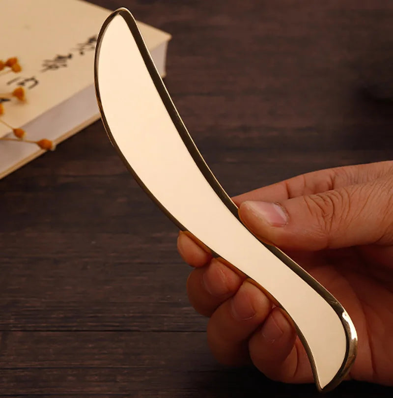 HZ Pure Copper Brass Gua Sha Board Body Massage Tool Guasha Board for Acupuncture Scraping Metal Massager Tools SPA Scraper