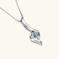 S925 Silver Round Brilliant Cut Moissanite Necklace Classic Style for Travel Date Anniversary Birthday Wedding Jewelry Gift