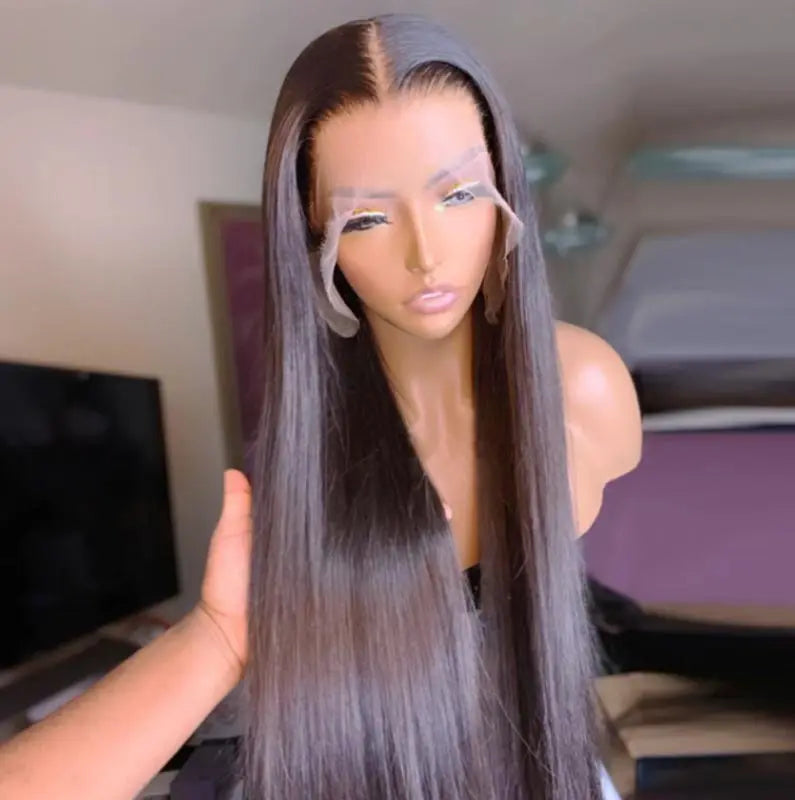 Wholesale Long Hd Lace Wig 100% Virgin Human Hair Pre Plucked Peruvian Straight Long Human Hair Wigs for Black Women