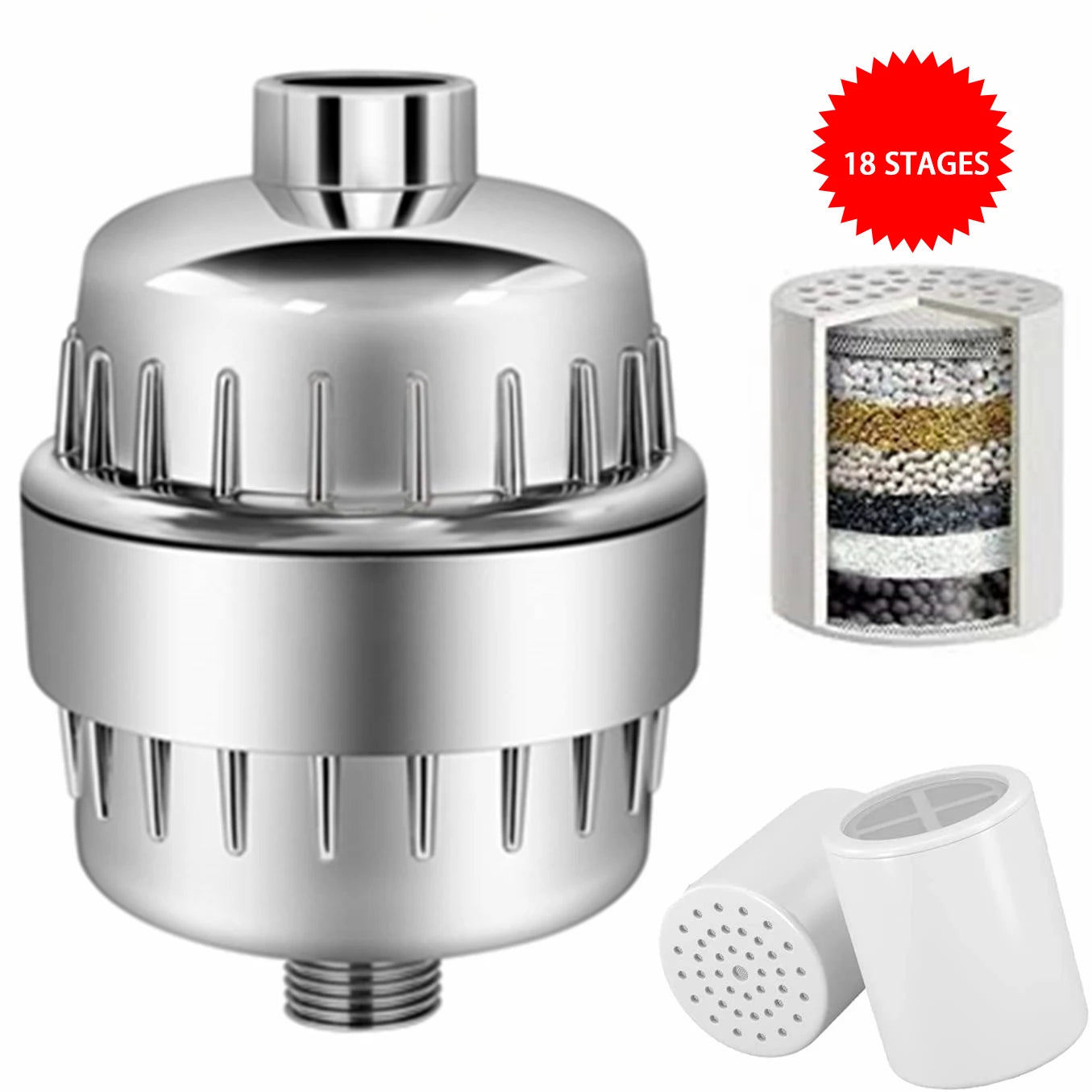 18 Stage High Output Universal Shower Head Filter Chlorine Filter Hard Water Filter