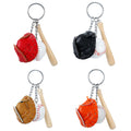 Cartoon Car Keychain Wooden Sports Baseball Keyring Ball Mini Softball Baseball Keychain