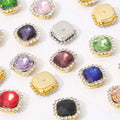 Diy Garment Wedding Dress Accessories Sew-on Rhinestones square Shape Shoes Bag Headband Ornament Glass CZ Crystal Rhinestones