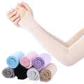 Women's Girls Kids Long Cycling Wear Cool Ice Silk Fabric Anti UV Protection Arm Sleeve