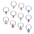 ASTM F136 Titanium 16G Nose Septum Hoop Rings Captive Bead Opal Helix Tragus Lobe Conch Daith Ear Piercing Jewelry Wholesale