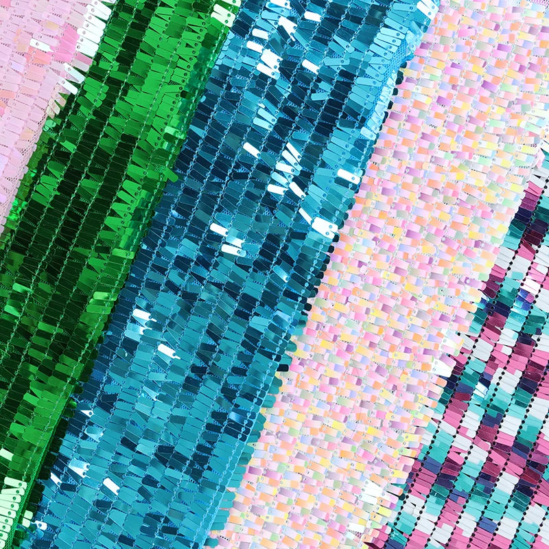Wholesale 100% Polyester Double Sided Jacquard Lace Fabric with Sequin Mesh for Bags Shoes Weddings Girls' Clothing