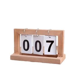 Hot-sale Products Wooden DIY Page Turning Small Paper Desk Calendar Wooden Calendar Home Decoration Countdown Table Decoration