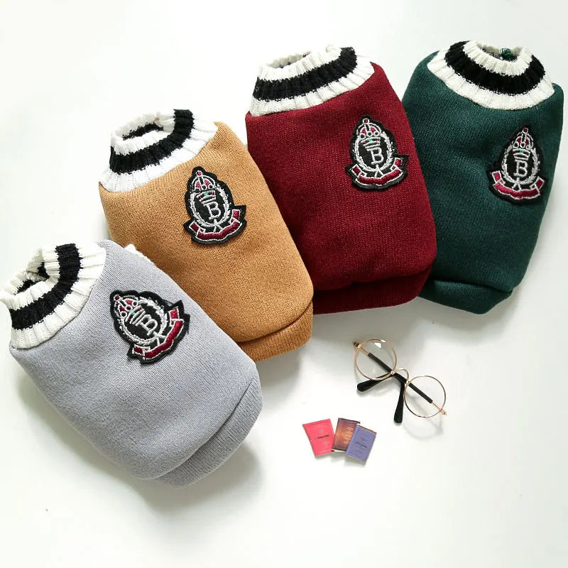 British Style Pet Dog Sweater XS-5XL Medium and Large Dog Clothes Coat Cartoon Solid Coats & Jackets Wholesale Cheap Fashion 153