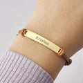 Minimalist Gold-Plated Bar Bracelet Customizable DIY Fashion Jewelry Personalized Encouragement Words Trendy Braided Rope Design MegaBDM