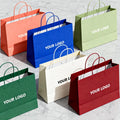 HONPAK Custom Logo Printing Luxury White Paper Bags Gloss Finish Extra Large Small Sizes for Clothing Featuring Rope Handles
