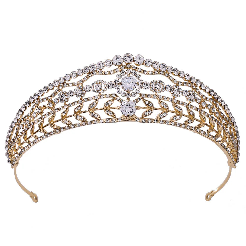 2022 Hot Selling Luxury Zircon Pageant Tiaras Wedding Bridal Princess Headband Women Hair Jewelry