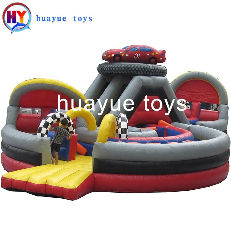Commercial Indoor Inflatable Bouncer Slide Inflatable Bounce Jumper Obstacles Auto Park Theme for Kids Castle Games