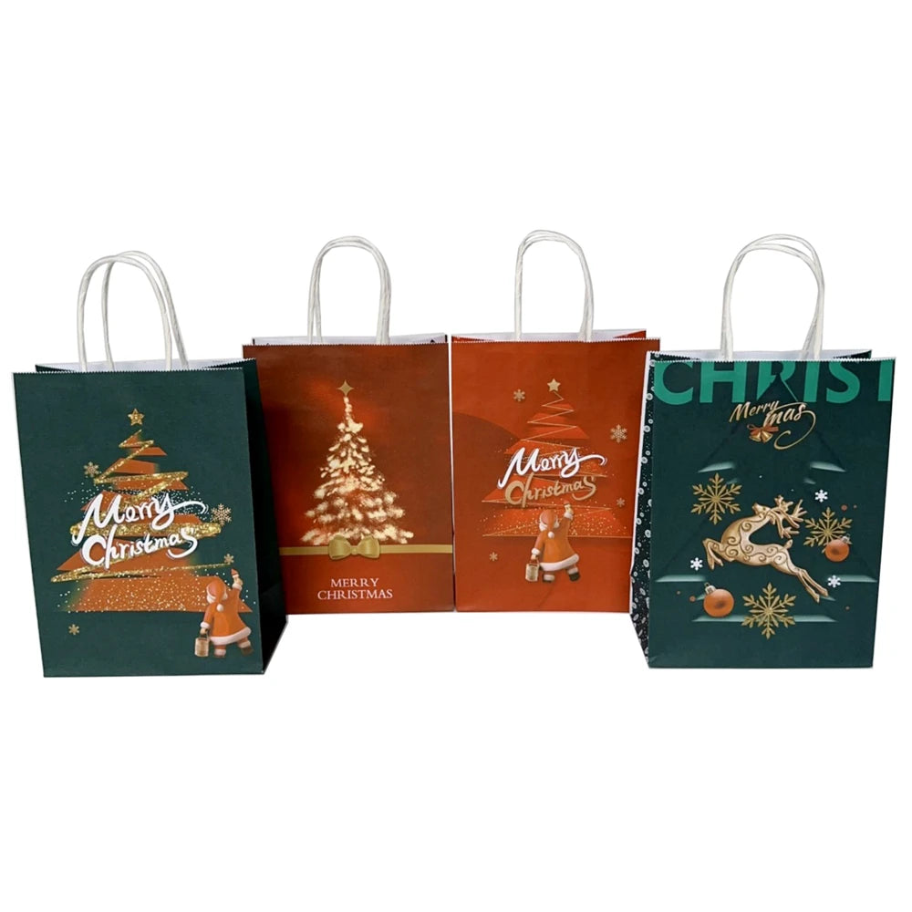 KUAIMA 16*8*22cm Custom Printing Gift Bags Christmas Kraft Paper Bag Manufacturing Coated Luxury Shopping Packaging Bag