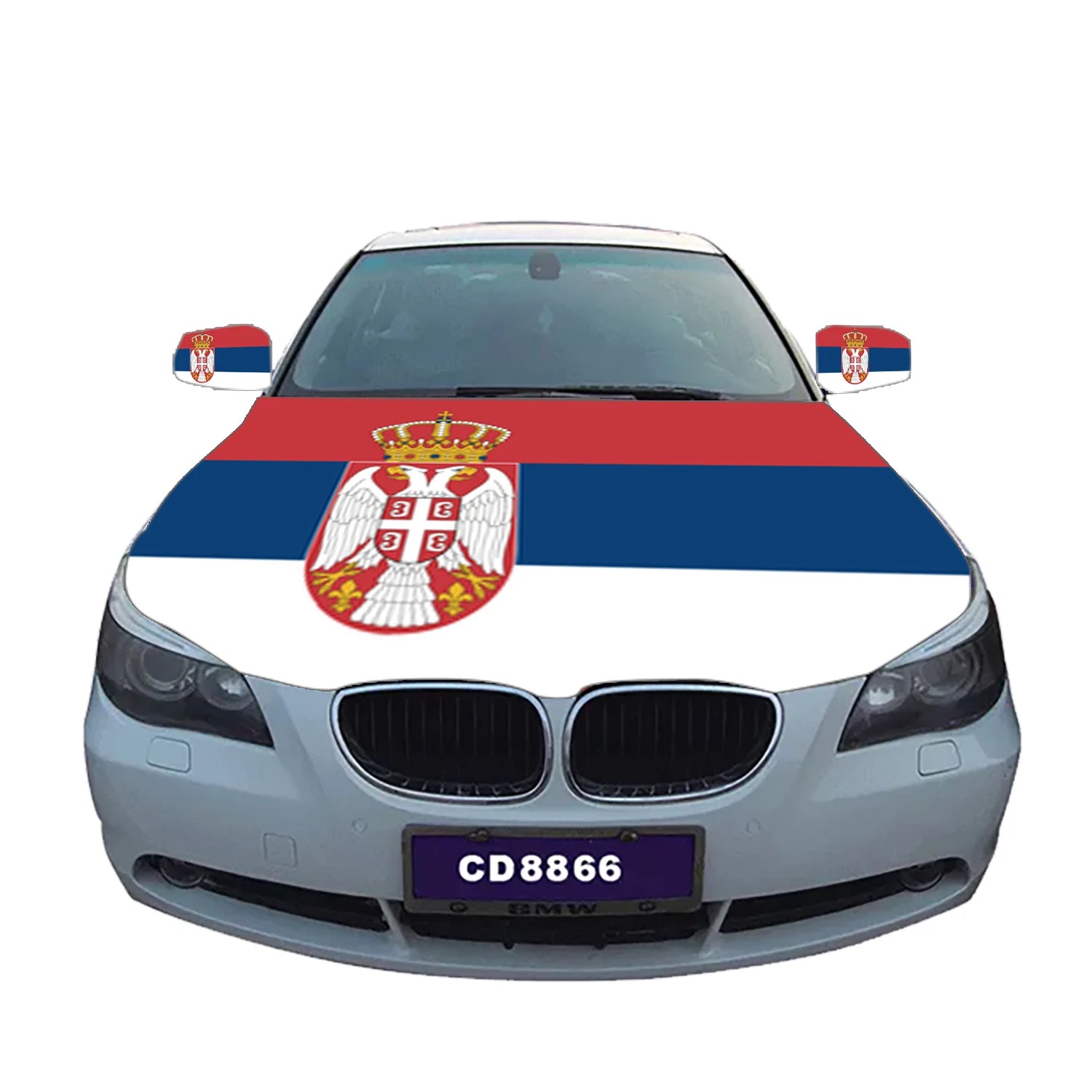 48h Fast Delivery Custom Size Engine Flags 100%Polyester Cover Rearview Mirror Custom Serbian Serbia Car Hood Flag