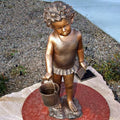 High Quality Modern Bronze Boy Water Sculpture Brass Fountain Statue with Lost Wax Casting Customizable Size and Color