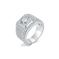 D VVS 1CT 2CT 3CT 5CT Moissanite Diamond Men Ring Ready to Ship Sterling Silver S925 Fine Jewelry Side Zircon Gemstones Ring