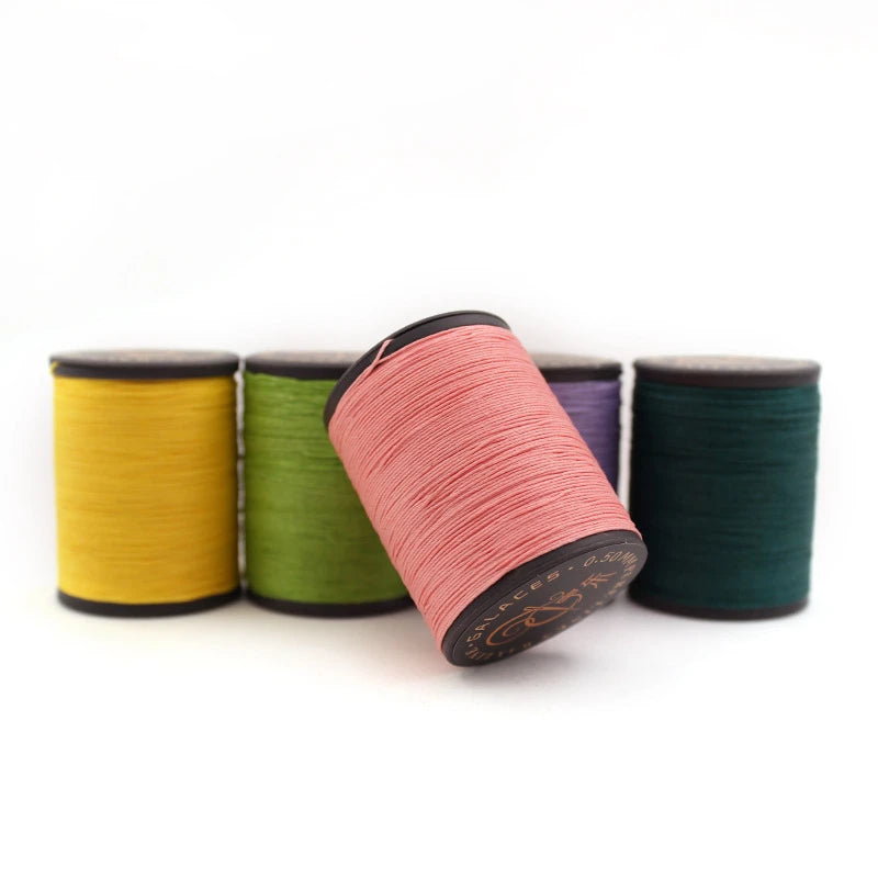 0.45mm/0.55mm Leather Sewing Thread 100% Flax Plant Fiber Hand-sewn Leather Linen Round Wax Thread