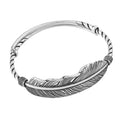 Fashion Silver Plated Accessories Vintage Thai Silver Black Bracelet Temperament Feather Bracelet for Women Gift