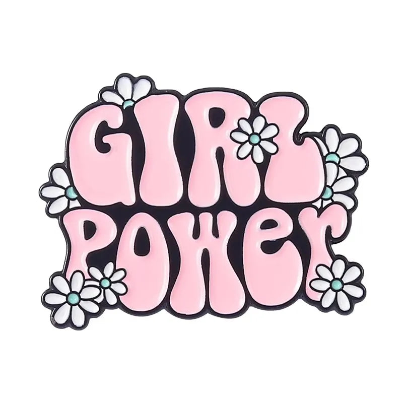 Fashion Girl Power Hard Enamel Plated Metal Self Love Club Uterus Feminism Lapel Pins for Women Friends