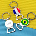 Wholesale Custom Vintage Fashion Zinc Alloy Football National Flag Beer Opener Keychain Eco-friendly