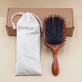 Professional Customized Natural Wood Bamboo Hair Scalp Massage Detangling Hair Brush for Salon Use and Hair Extension