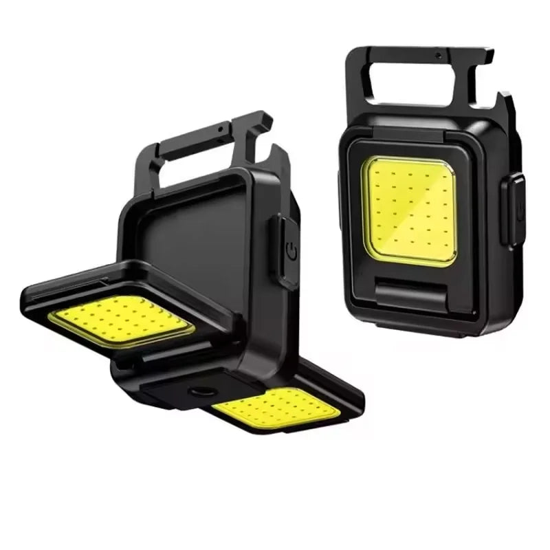 Multifunctional Portable Strong Magnetic Bottle Opener COB Mini Type C Rechargeable Camping Light for Keychain Light