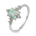 Wholesale 925 Silver Antique Square Vintage Opal Ring Low MOQ Jewelry Gemstone Rings