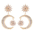 Fashion Star and Moon Diamond Multi-layer Earrings Female Long Boho Style Drop Earrings Jewelry