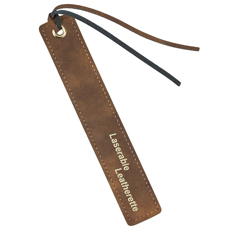 Wholesale Book Accessories Custom Laserable Engraved Blank Book Marks Reading Page Marker Lesezeichen Leatherette Bookmark