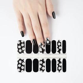 Plastic French Japanese Nail Art Polish Sticker Glitter Nail Strips 2D Full Cover Nail Wraps