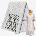 African Lace Polyester Cotton White Floral Embroidery Swiss Cotton Lace Fabrics for Ladies Dress
